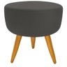 Banqueta Puff Decorativo Redondo Pé Palito Cinza Chumbo - 1