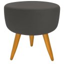 Ver imagem 1 de Banqueta Puff Decorativo Redondo Pé Palito Cinza Chumbo