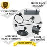 Kit Acessório para Banheiro Aço Inox 5 Peças + 2 Porta Shampoo Vidro Retangular Preto Fosco Cód. 994 - 2