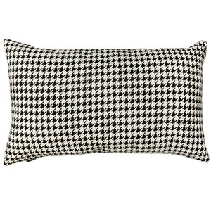 Almofada Retangular Jacquard Pied de Poule 30x50cm Preta