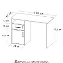 Ver imagem 4 de Mesa Escrivaninha Home Office 110cm Ally A06 Carvalho/branco - Mpozenato