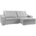 Ver imagem 7 de Sofá Retrátil Reclinável Houston 3m Csr Studio Veludo Prata