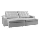 Ver imagem 6 de Sofá Retrátil Reclinável Houston 3m Csr Studio Veludo Prata