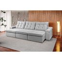 Ver imagem 4 de Sofá Retrátil Reclinável Houston 3m Csr Studio Veludo Prata