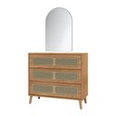 Ver imagem 2 de Cômoda com Espelho 3 Gavetas 105cm Mdf Dalla Costa Casa Lar Cor:freijó com Preto Fosco