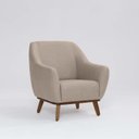 Ver imagem 1 de Poltrona Tecido Linho Base Madeira Paloma