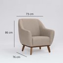 Ver imagem 2 de Poltrona Tecido Linho Base Madeira Paloma