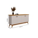 Ver imagem 2 de Buffet / Aparador / Balcão / Balcão ABS 4 Portas Modelo Retrô Com Puxadores em Couro e Prateleiras I