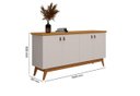 Ver imagem 2 de Buffet / Aparador / Balcão / Balcão ABS 4 Portas Modelo Retrô Com Puxadores em Couro e Prateleiras I