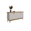 Ver imagem 3 de Buffet / Aparador / Balcão / Balcão ABS 4 Portas Modelo Retrô Com Puxadores em Couro e Prateleiras I