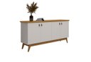 Ver imagem 3 de Buffet / Aparador / Balcão / Balcão ABS 4 Portas Modelo Retrô Com Puxadores em Couro e Prateleiras I