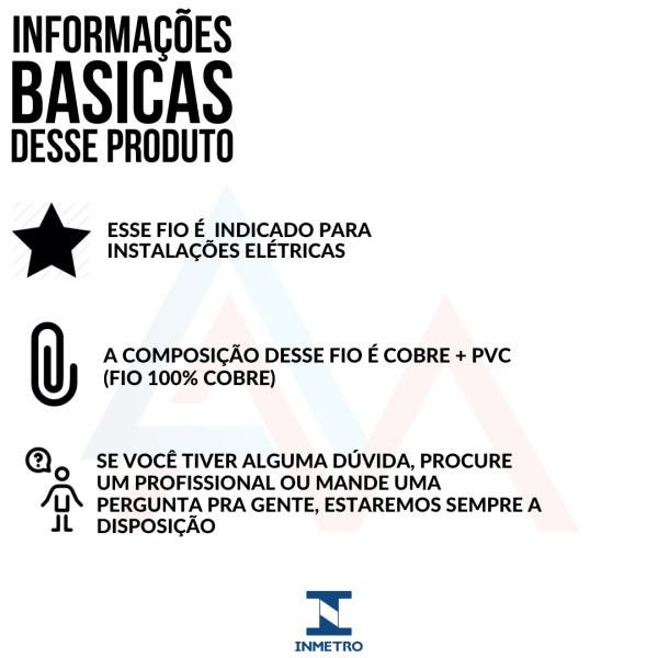 Fio Elétrico Flexível 6,0 mm - Rolo Com 50 metros - Inmetro:Vermelho - 4