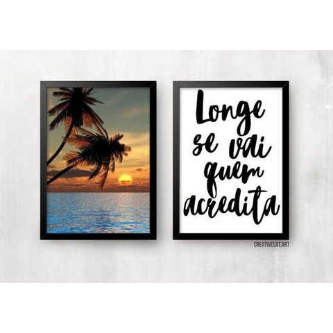 Kit 2 Quadros Decorativo com Vidro - Paisagem