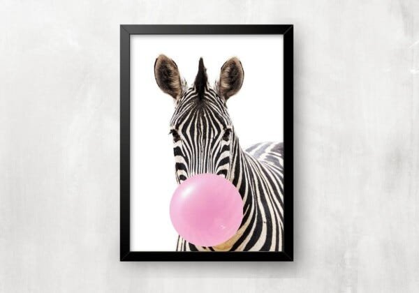 Quadro Para Casa - Zebra com chiclete - 1