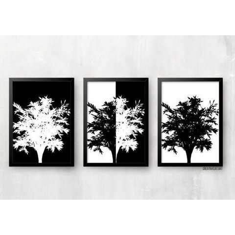 Kit 3 Quadros para Casa - Árvores