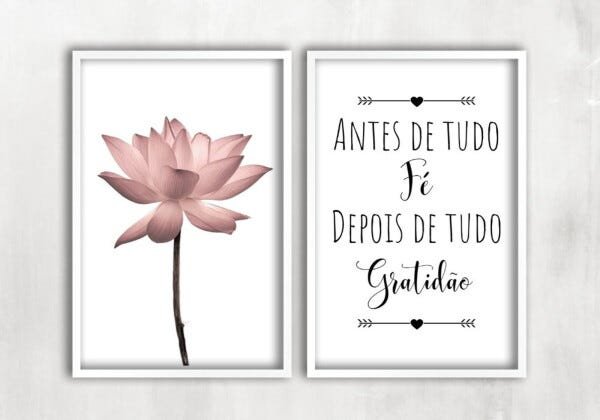Kit 2 Quadros para casa - Fé e Gratidão - 2