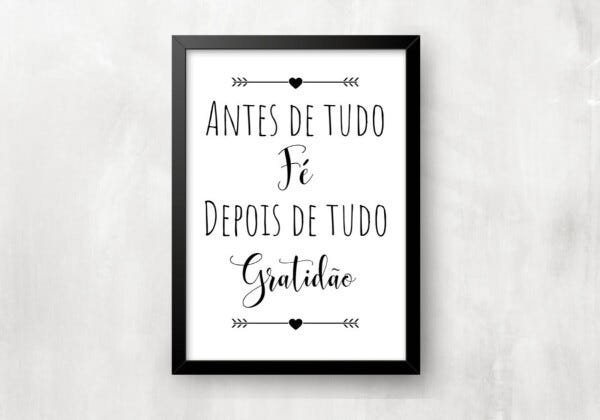 Kit 2 Quadros para casa - Fé e Gratidão - 4