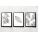 Ver imagem 1 de Kit 3 Quadros para Casa - Folhas Minimalista