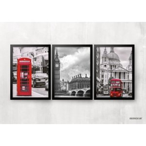 Kit 3 Quadros para casa - Londres