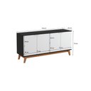 Ver imagem 2 de Aparador Kappesberg 4 Portas 3d Preto Fosco/branco 180cm