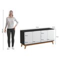 Ver imagem 4 de Aparador Kappesberg 4 Portas 3d Preto Fosco/branco 180cm