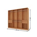 Ver imagem 3 de Guarda Roupa Casal Alpes Mdf 8 Portas e 4 Gavetas Moderna Mobília