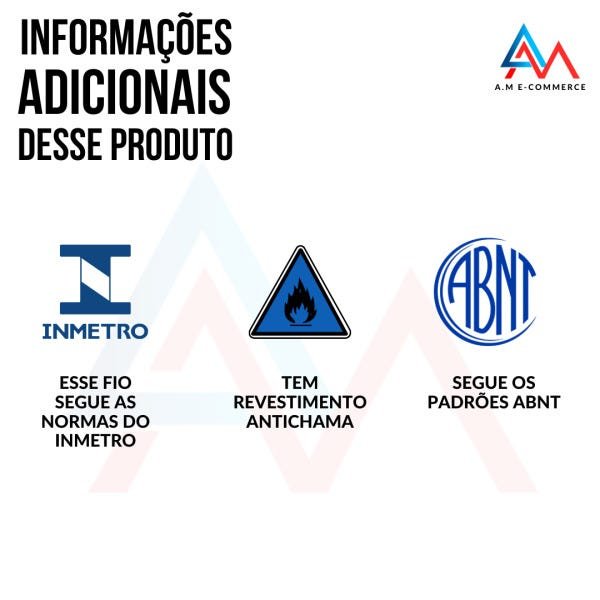 Fio Elétrico Flexível 2,5 mm - Rolo Com 50 metros - Inmetro:Azul - 5