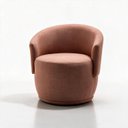 Ver imagem 6 de Poltrona Giratória Orgânica Decorativa Capri Linho Suave Redonda Leitura Sala Quarto Recepção Hall:T