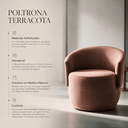 Ver imagem 5 de Poltrona Giratória Orgânica Decorativa Capri Linho Suave Redonda Leitura Sala Quarto Recepção Hall:T