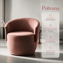 Ver imagem 3 de Poltrona Giratória Orgânica Decorativa Capri Linho Suave Redonda Leitura Sala Quarto Recepção Hall:T