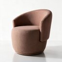 Ver mais imagens de Poltrona Giratória Orgânica Decorativa Capri Linho Suave Redonda Leitura Sala Quarto Recepção Hall:T