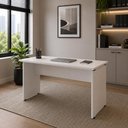 Ver imagem 1 de Mesa Retangular Escrivaninha 135cm x 60cm Tampo 25mm com Pés Painel F5 Office Cor:Branco
