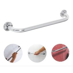Barra de Apoio Aço Inox 40cm - Deficiente - Idoso - Corrimão:Prateado - 1