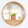 Nicho com espelho e prateleira de bambu redondo - Oikos - 3