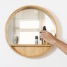 Nicho com espelho e prateleira de bambu redondo - Oikos - 4