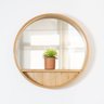 Nicho com espelho e prateleira de bambu redondo - Oikos - 5
