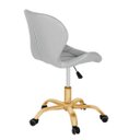 Ver imagem 3 de Cadeira Office Eiffel Slim Base Giratória Cinza - Dourado Matte