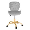 Ver imagem 4 de Cadeira Office Eiffel Slim Base Giratória Cinza - Dourado Matte