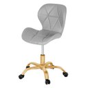 Ver imagem 1 de Cadeira Office Eiffel Slim Base Giratória Cinza - Dourado Matte