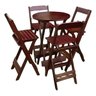Jogo de Mesa Dobrável Bistro com 4 Cadeiras Madeira Maciça - Imbuia - 1