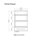 Ver imagem 4 de Porta Chaves Dublin de Parede com 6 Pinos Branco e Freijo