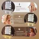 Ver imagem 6 de Espelho Camarim Grande 12 Lampadas LED 3 Tons Bilho Ajustavel Base Antiderrapante Rotaçao 360 Graus