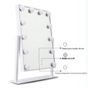 Ver imagem 3 de Espelho Camarim Grande 12 Lampadas LED 3 Tons Bilho Ajustavel Base Antiderrapante Rotaçao 360 Graus 