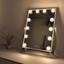 Ver imagem 4 de Espelho Camarim Grande 12 Lampadas LED 3 Tons Bilho Ajustavel Base Antiderrapante Rotaçao 360 Graus 