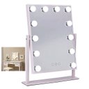 Ver imagem 2 de Espelho Camarim Grande 12 Lampadas LED 3 Tons Bilho Ajustavel Base Antiderrapante Rotaçao 360 Graus 