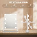Ver imagem 7 de Espelho Camarim Grande 12 Lampadas LED 3 Tons Bilho Ajustavel Base Antiderrapante Rotaçao 360 Graus 