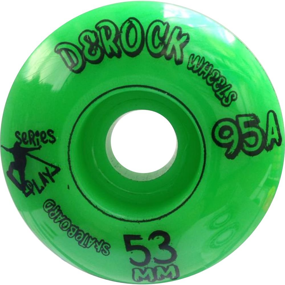 Roda De Skate Derock 53mm 95A Play + Rolamento - Play 53mm Verde - 6