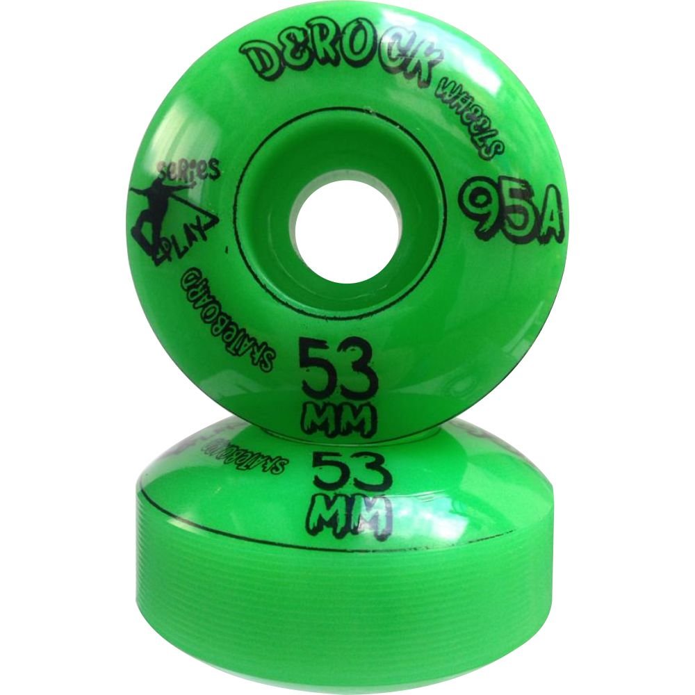 Roda De Skate Derock 53mm 95A Play + Rolamento - Play 53mm Verde - 3