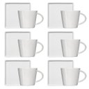 Ver imagem 1 de Conjunto 6 Xícaras Café Chá Porcelana Branca 185ml Píres Quadrado Americana Germer