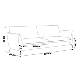 Sofá Decorativo 230cm Olívia Suede Bege Gran Belo - 4